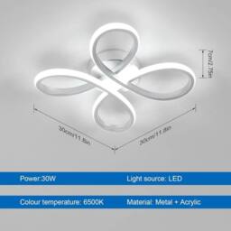 Goeco Modern LED Ceiling Light 30W Creative Flower Shape Silver 30cm 6500K - thumbnail 5