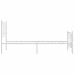 Berkfield Home Metal Bed Frame without Mattress with Footboard White 80x200cm - Size: 80x200 cm - thumbnail 5