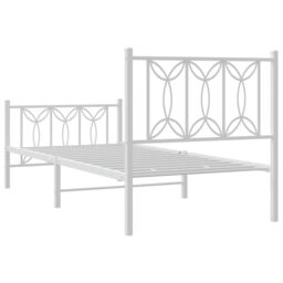 Berkfield Home Metal Bed Frame without Mattress with Footboard White 80x200cm - Size: 80x200 cm - thumbnail 6