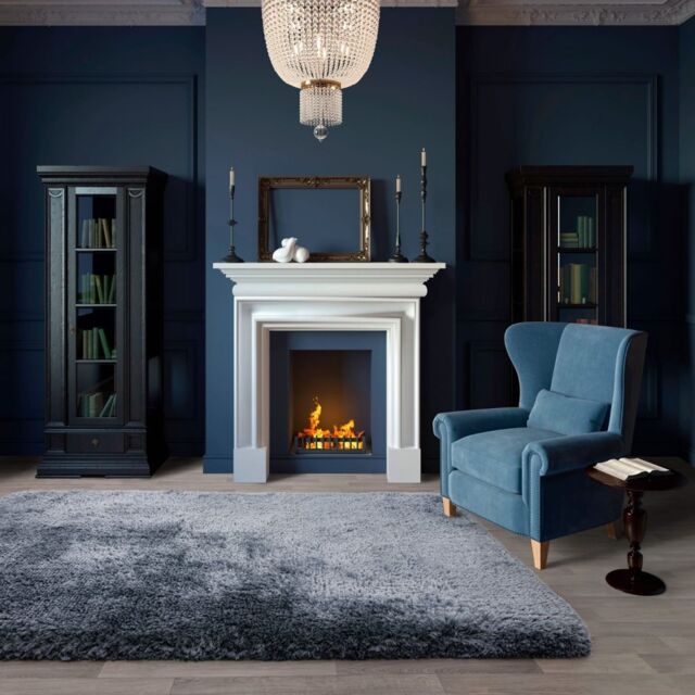 The Rug Shop UK Plain Dark Blue Modern Hand Made Easy to clean Area Rug - Size: 200 cm x 300 cm - image 1