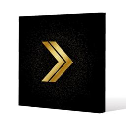 Benjamin Tate Design Arrow gold (Canvas Print) / 90 x 90 x 4cm in Natural - Size: 90 x 90 x 4 cm - thumbnail 1