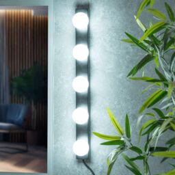 ValueLights Plug in Matt Black Hollywood Make Up Dressing Table Vanity Wall Light - Bulbs Included - thumbnail 4