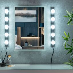ValueLights Plug in Matt Black Hollywood Make Up Dressing Table Vanity Wall Light - Bulbs Included - thumbnail 6