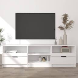 Berkfield Home TV Cabinet White 150x33.5x45 cm Engineered Wood - thumbnail 2