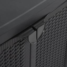 Berkfield Home Garden Storage Cabinet Black 65x45x88 cm PP Rattan - Size: 65 x 45 x 88 cm - thumbnail 7