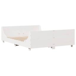 Berkfield Home Beautiful Bed Frame without Mattress White 135x190 cm Double Soli - thumbnail 1