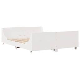 Berkfield Home Beautiful Bed Frame without Mattress White 135x190 cm Double Soli - thumbnail 6