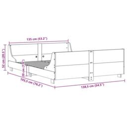 Berkfield Home Beautiful Bed Frame without Mattress White 135x190 cm Double Soli - thumbnail 9