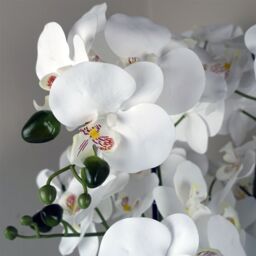 Leaf 60cm Orchid Artificial White Gold Ceramic Planter in Green - thumbnail 4