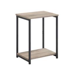 Pirlo Plush 2 Tier Side End Table With Steel Frame Greige in Grey - thumbnail 7