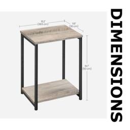 Pirlo Plush 2 Tier Side End Table With Steel Frame Greige in Grey - thumbnail 9