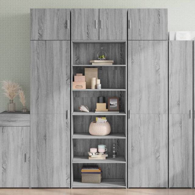 Berkfield Home Highboard Grey Sonoma 70x41x185 cm Engineered Wood - Size: 70 x 41 x 185 cm - image 1
