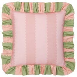 Wylder Birdie Stripe 100% Cotton Ruffle Cushion - Size: 45 cm x 45 cm - thumbnail 2