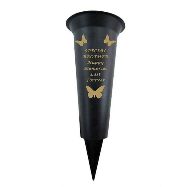David Fischhoff Memorial Grave Plastic Spike Vase - Brother in Black - image 1