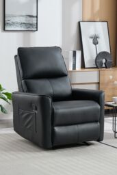 More4Homes Madrid Manual Air Leather Recliner Chair in Black