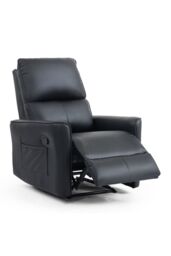 More4Homes Madrid Manual Air Leather Recliner Chair in Black - thumbnail 3