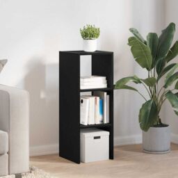 Berkfield Home Bookcase Stackable Black Oak 30x30x80 cm Engineered Wood - Size: 30 x 30 x 80 cm - thumbnail 3