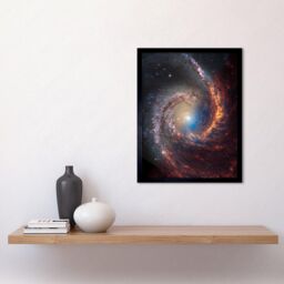 "Artery8 NASA Hubble James Webb Telescope Spiral Galaxy NGC 1566 Framed Art in Black - Size: W12"" x H16""" - thumbnail 2