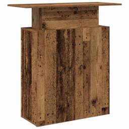 Berkfield Home Reception Desk Old Wood 100x40x104 cm Engineered Wood in Brown - Size: 100 x 40 x 104 cm - thumbnail 7