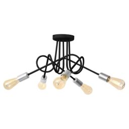 Netlighting Oxford Multi Arm Semi Flush Ceiling Light Black Chrome 50cm