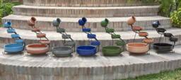 Primrose Blue Solar Ceramic Garden Water Feature Battery Backup Lights H55cm - thumbnail 5