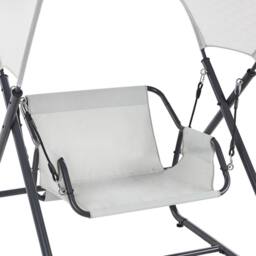 Wyld and Coco 1-Seater Patio Swing Grey Steel Frame - thumbnail 7
