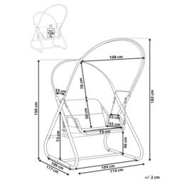 Wyld and Coco 1-Seater Patio Swing Grey Steel Frame - thumbnail 4