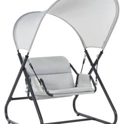 Wyld and Coco 1-Seater Patio Swing Grey Steel Frame - thumbnail 2