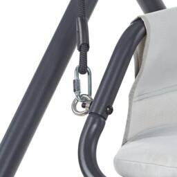 Wyld and Coco 1-Seater Patio Swing Grey Steel Frame - thumbnail 8