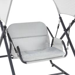 Wyld and Coco 1-Seater Patio Swing Grey Steel Frame - thumbnail 6