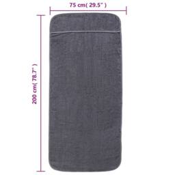 Berkfield Home Soft Beach Towels 2 pcs Anthracite 75x200 cm Fabric 400 GSM in Dark Grey - thumbnail 8