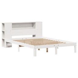 Berkfield Home Bookcase Bed without Mattress White 140x200cm Solid Wood Pine - Size: 140x200 cm - thumbnail 3