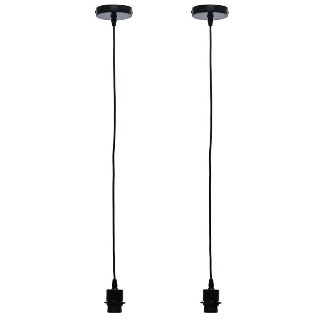 First Choice Lighting Set of 2 Cassidy - Black Ceiling Pendant Flex Kits for Easy Fit Shades - image 1