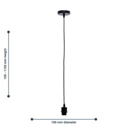 First Choice Lighting Set of 2 Cassidy - Black Ceiling Pendant Flex Kits for Easy Fit Shades - thumbnail 5