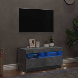 Berkfield Home TV Cabinet with LED Lights Concrete Grey 80x35x40 cm - Size: 80 x 35 x 40 cm - thumbnail 2