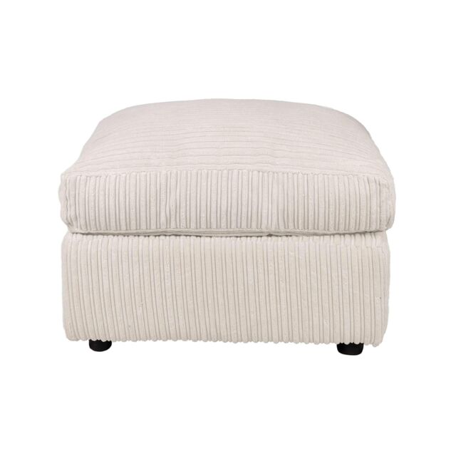 LUXURY LIFE Dylan Jumbo Cord Fabric Footstool in Cream - image 1