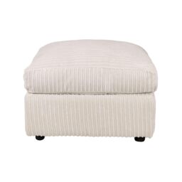 LUXURY LIFE Dylan Jumbo Cord Fabric Footstool in Cream - thumbnail 1