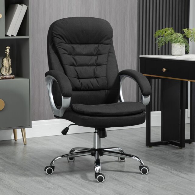 VINSETTO Office Chair Rock 360°Swivel Rolling Adjustable Height Lumbar Support in Black - image 1