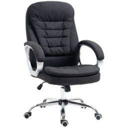 VINSETTO Office Chair Rock 360°Swivel Rolling Adjustable Height Lumbar Support in Black - thumbnail 2