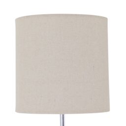 First Choice Lighting Set of 2 Chrome Touch Operated Table Lamps with Natural Linen Shades in Silver - thumbnail 5