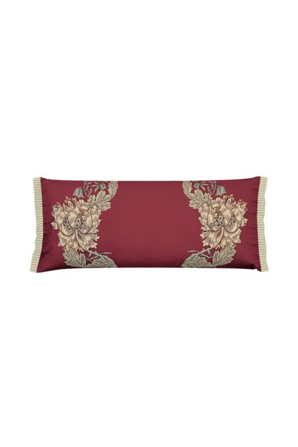 Morris & Co 'Honeysuckle & Tulip' Cotton Cushion in Dark Red - image 1