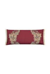 Morris & Co 'Honeysuckle & Tulip' Cotton Cushion in Dark Red - thumbnail 1