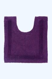 Homescapes Luxury Pedestal Mat Reversible 1600GSM 100% Cotton, 50 x 55cm Bath Mat in Purple - Size: 50 x 55 cm