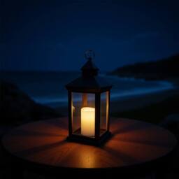 Bright Zeal Set of 2 Gold Metal Decorative Candle Lanterns with Glass Panels in Black - thumbnail 6