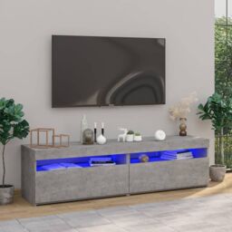 Berkfield Home TV Cabinets 2 pcs with LED Lights Concrete Grey 75x35x40 cm - Size: 75 x 35 x 40 cm - thumbnail 1