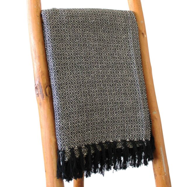 KDMD Boho Comfort Throws - 125x150cm - Charcoal in Black - Size: 125x150 cm - image 1