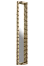 Orsina Tall Black Wall Mirror with Shell Mosaic Inlay, Rectangular Decorative Mirror for Hallway or Bedroom in Gold