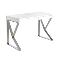 Angel Cerda White MDF Desk with Chromed Steel Legs & 2