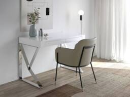 Angel Cerda White MDF Desk with Chromed Steel Legs & 2 - thumbnail 3