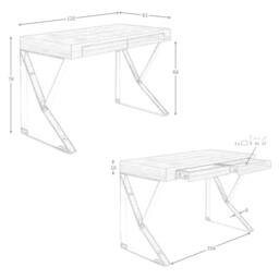 Angel Cerda White MDF Desk with Chromed Steel Legs & 2 - thumbnail 7